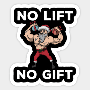 Workout Lifting Lifter Santa Claus Gym Christmas Fitness Sticker